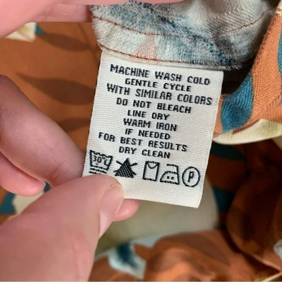 Vintage Banana Cabana Orange Hawaiian Button Down Short Sleeve Silk Shirt - Picture 4 of 4